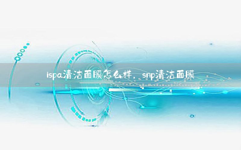 ispa清洁面膜怎么样，snp清洁面膜