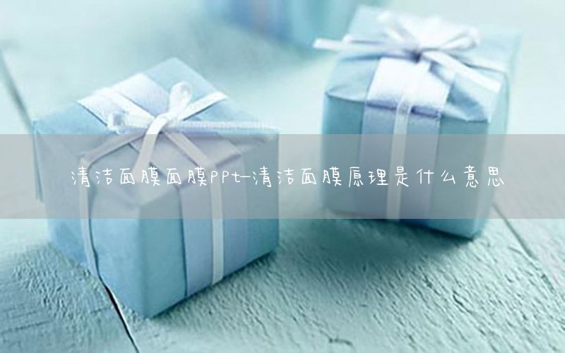 清洁面膜面膜ppt-清洁面膜原理是什么意思