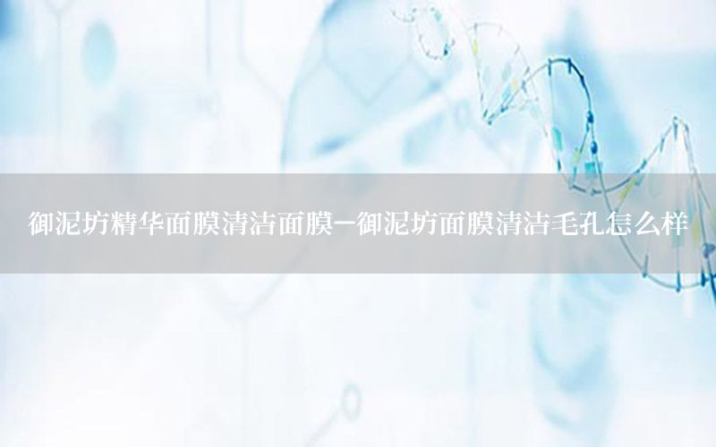 御泥坊精华面膜清洁面膜-御泥坊面膜清洁毛孔怎么样
